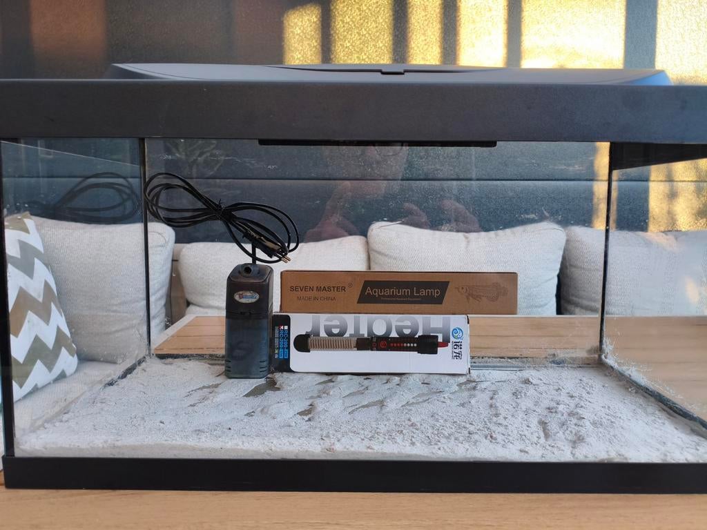 Tetra 60x30x30 aquarium als nieuw, Ophalen, Verwarming, Zo goed als nieuw, Leeg aquarium
