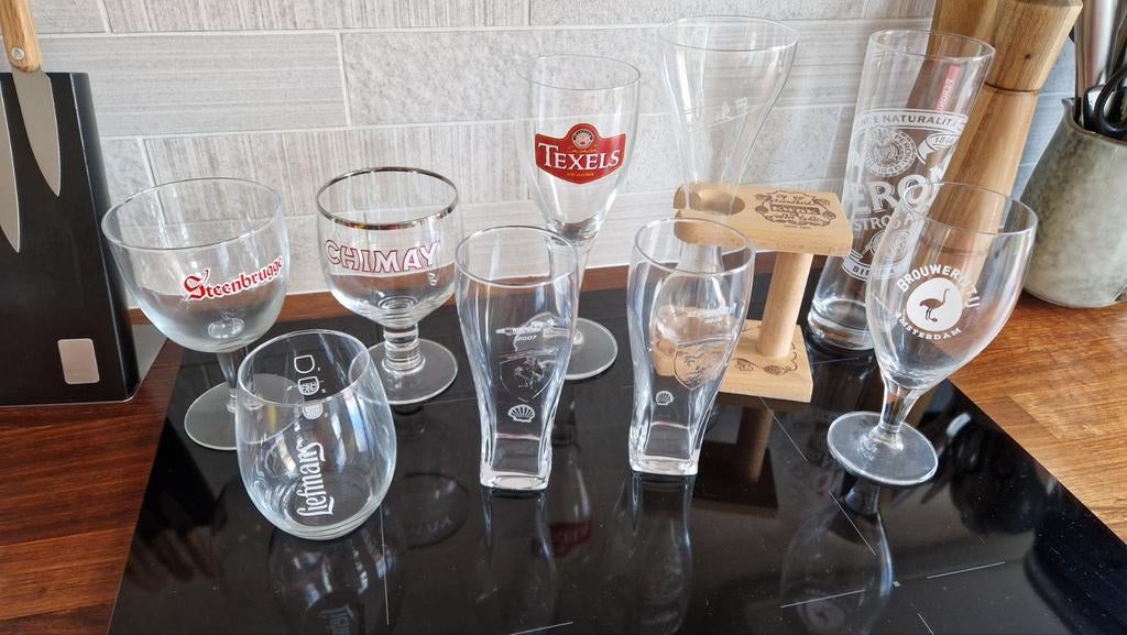 Bierglazen: Chimay, Liefmans, Texels, Kwak, Ophalen, Zo goed als nieuw, Bierglas