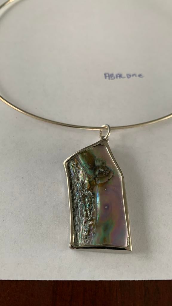 Zilveren spang met abalone hanger moederdag aktie, Ophalen of Verzenden, Nieuw, Zilver, Met hanger