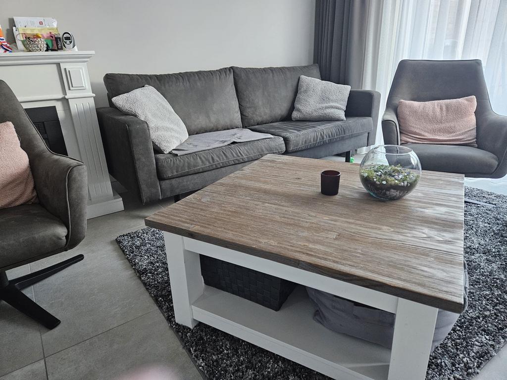 Salontafel Joy landelijk hout, Ophalen, Gebruikt, 50 tot 100 cm, Vierkant