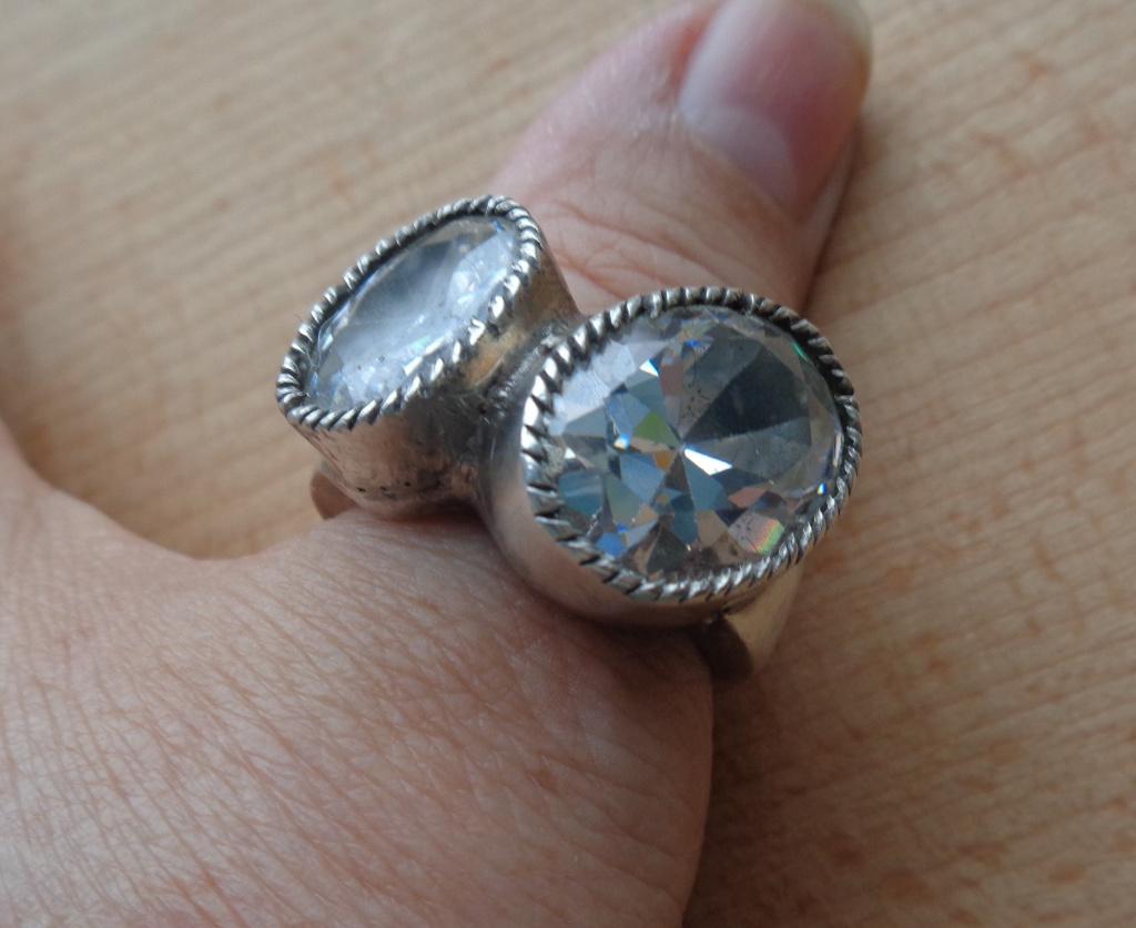 zilveren MEGA heren ring met geslepen stenen [820], 20 of groter, Verzenden, Heer, Zo goed als nieuw