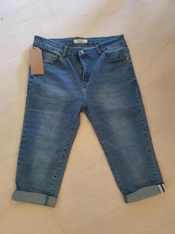 Nieuw! capri jeans met omslag maat 42!, Verzenden, Nieuw, Blauw, W33 - W36 (confectie 42/44)