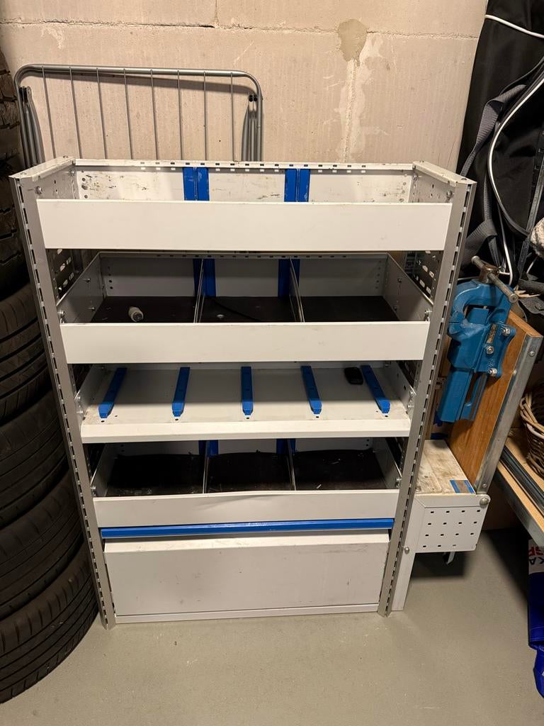 Sortimo Bus Inrichting met Opklapbare Werkbank + Bankschroef, Ophalen, Gebruikt, 70 tot 120 cm, Bankschroef