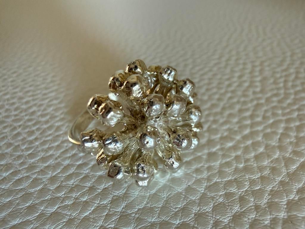 H132/Zilveren FLORA DANICA ring Denemarken, Gebruikt, Verzenden, X, Dame