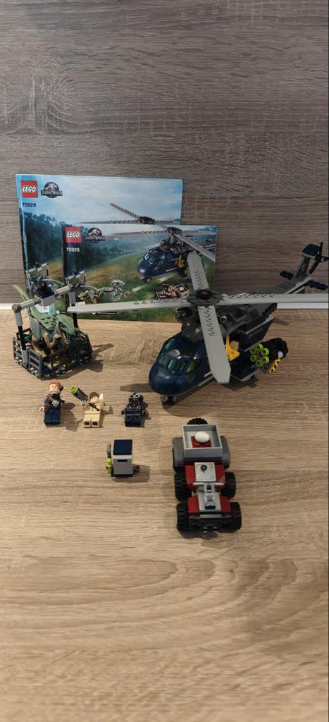 Lego Jurassic World 75928 Blue’s Helicopter Pursuit, Ophalen of Verzenden, Zo goed als nieuw, Complete set, Lego