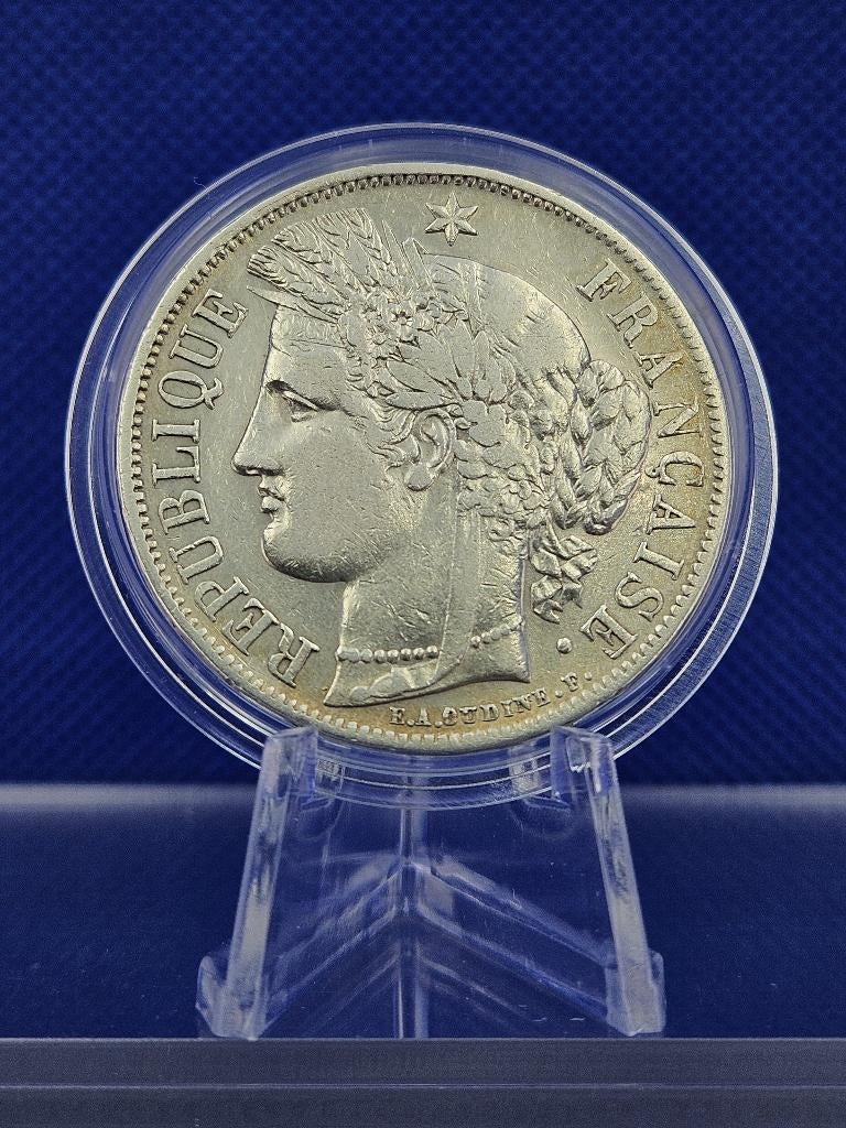 (1X1X) FRANCE CERES 5 FRANCS 1851, Ophalen of Verzenden, Frankrijk, Losse munt, Zilver