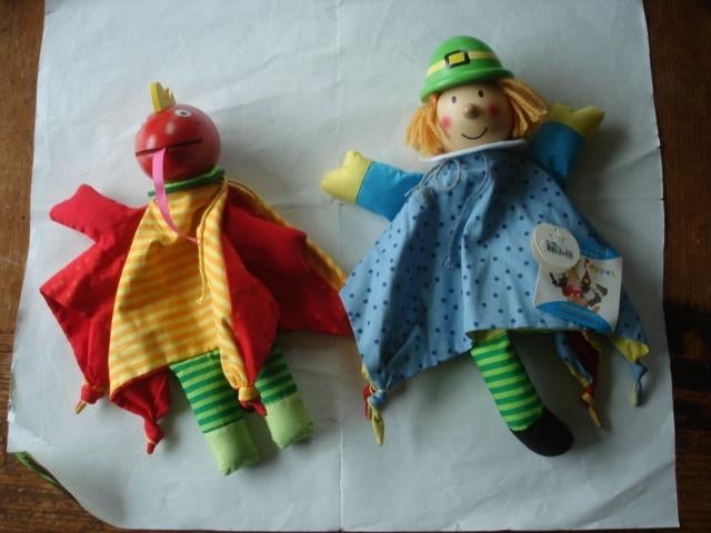 Allerlei!(584) houten poppenkastpoppen, nieuw. Mannetje, Ophalen of Verzenden, Zo goed als nieuw, Barbie