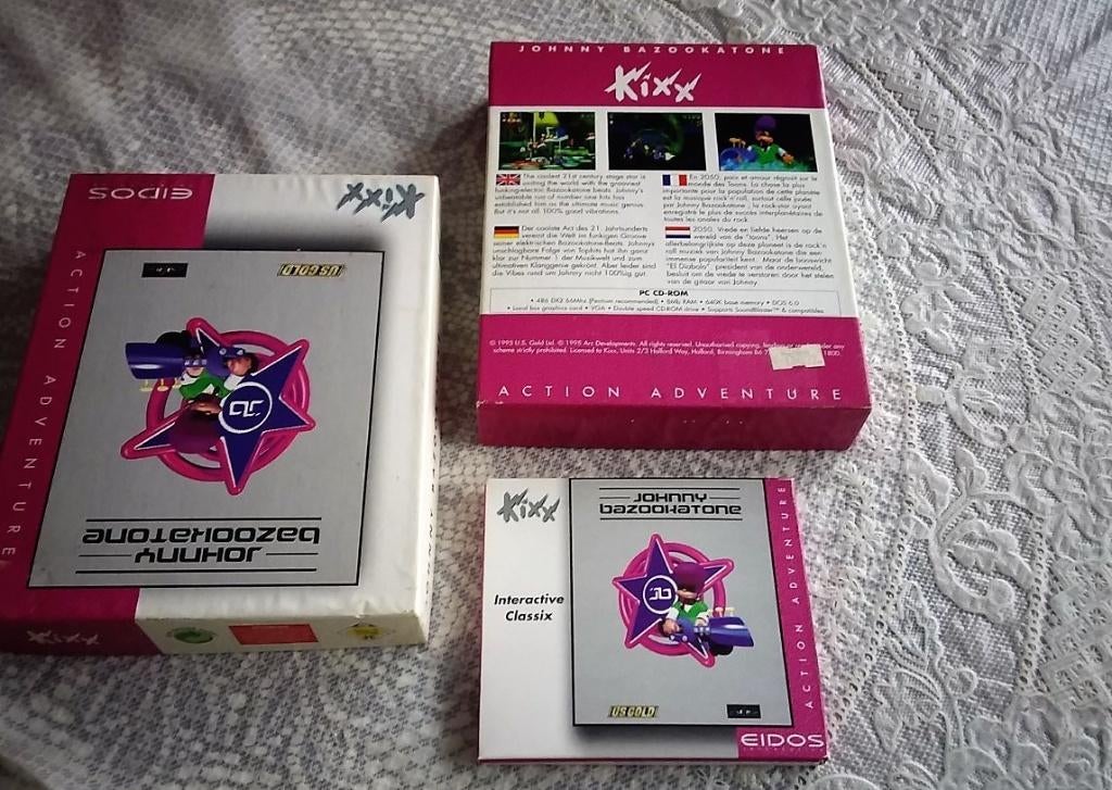 Johnny Bazookatone game in big box boekje in Engels, Avontuur en Actie, Gebruikt, 1 speler, Eén computer