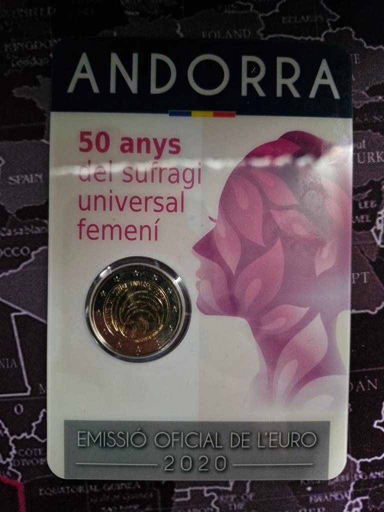Andorra 2 euro 2020 - 50 jaar vrouwenkiesrecht, Ophalen of Verzenden, Overige landen, 2 euro, Losse munt
