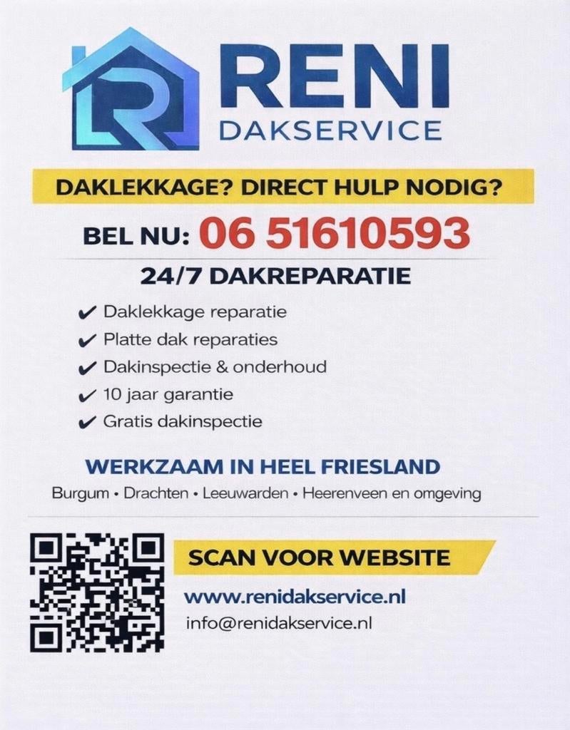 👉 Lekkage? Vandaag opgelost✅ | Dakdekker Friesland, 24-uursservice, Bitumineus