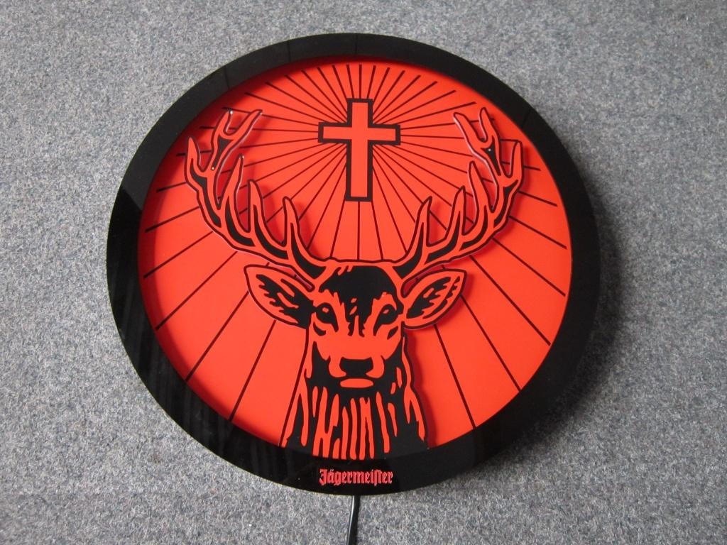 JAGERMEISTER NEON LICHTRECLAME, Ophalen, Zo goed als nieuw, Lichtbak of (neon) lamp