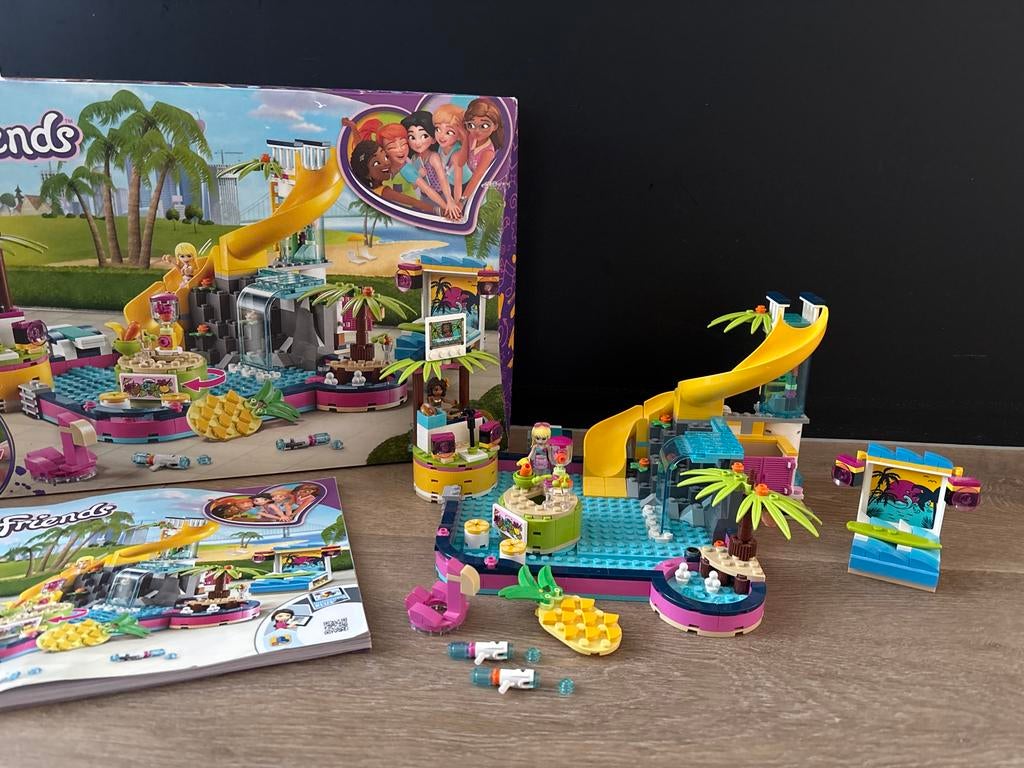 Lego Friends 41374 Andrea's Zwembadfeest compleet met doos, Kinderen en Baby's, Speelgoed | Duplo en Lego, Zo goed als nieuw, Lego