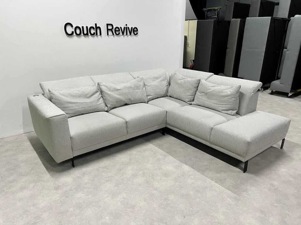 GRATIS LEVERING Z.G.A.N Montel hoekbank 265x230 Gereinigd, Verzenden, Zo goed als nieuw, Vierpersoons of meer, Stof