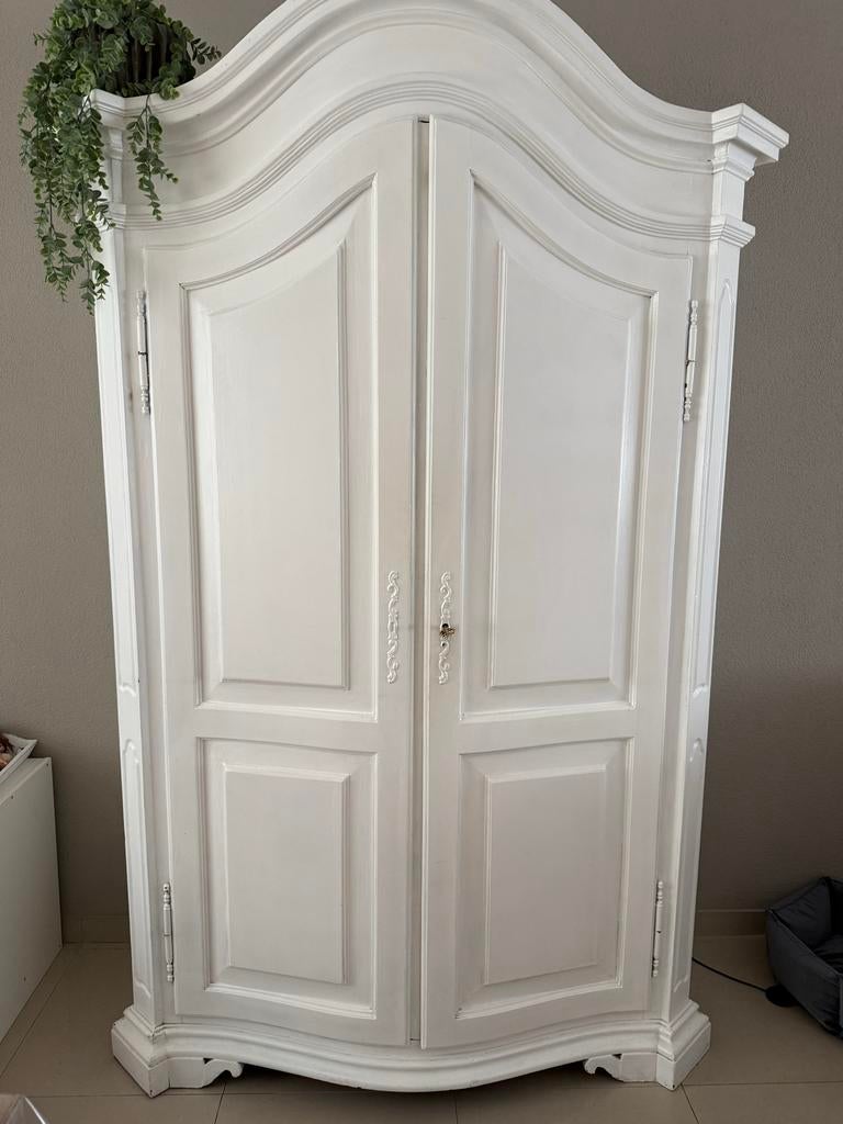 Brocante Antieke Witte Kast - Landelijke Stijl, Antiek en Kunst, Antiek | Meubels | Kasten, Ophalen