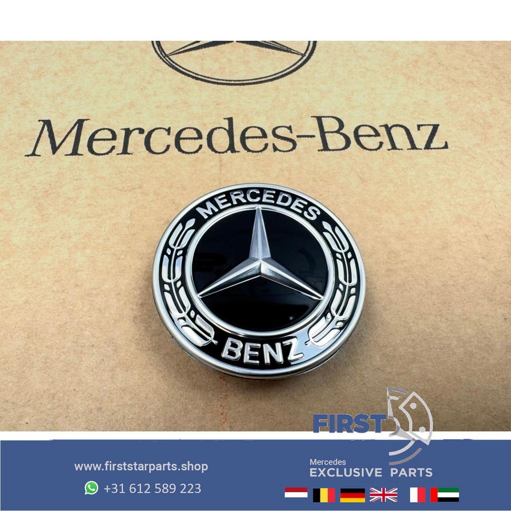 Mercedes motorkap logo embleem ZWART AMG W176 W177 W246 W247, Auto-onderdelen, Gebruikt, -, Ophalen of Verzenden, -
