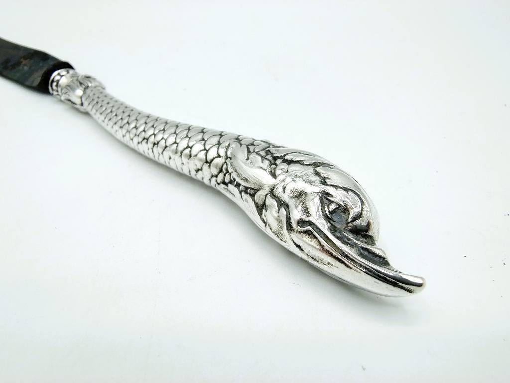 Antiek mes met zilveren mesheft, Frankrijk, 19e eeuws, Verzenden