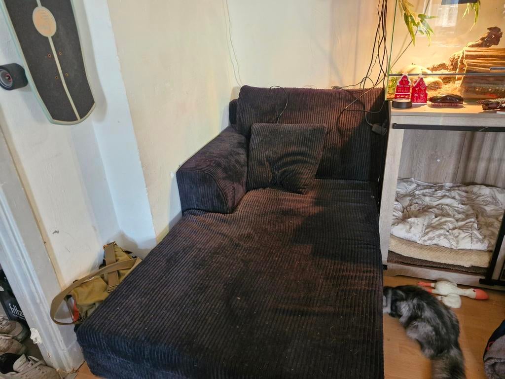 Blauwe 1-persoons bank, Ophalen