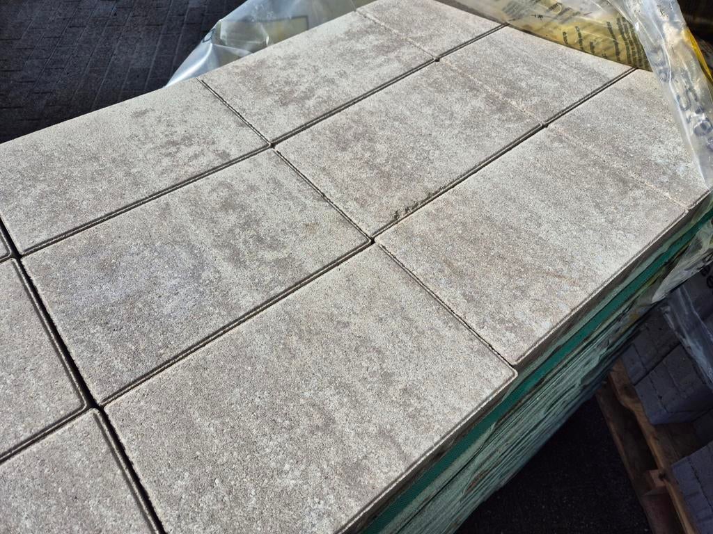 20x30x6 grijs beige bruin nuance terrastegels oprit s-part, Nieuw, Ophalen of Verzenden, 10 m² of meer, Beton