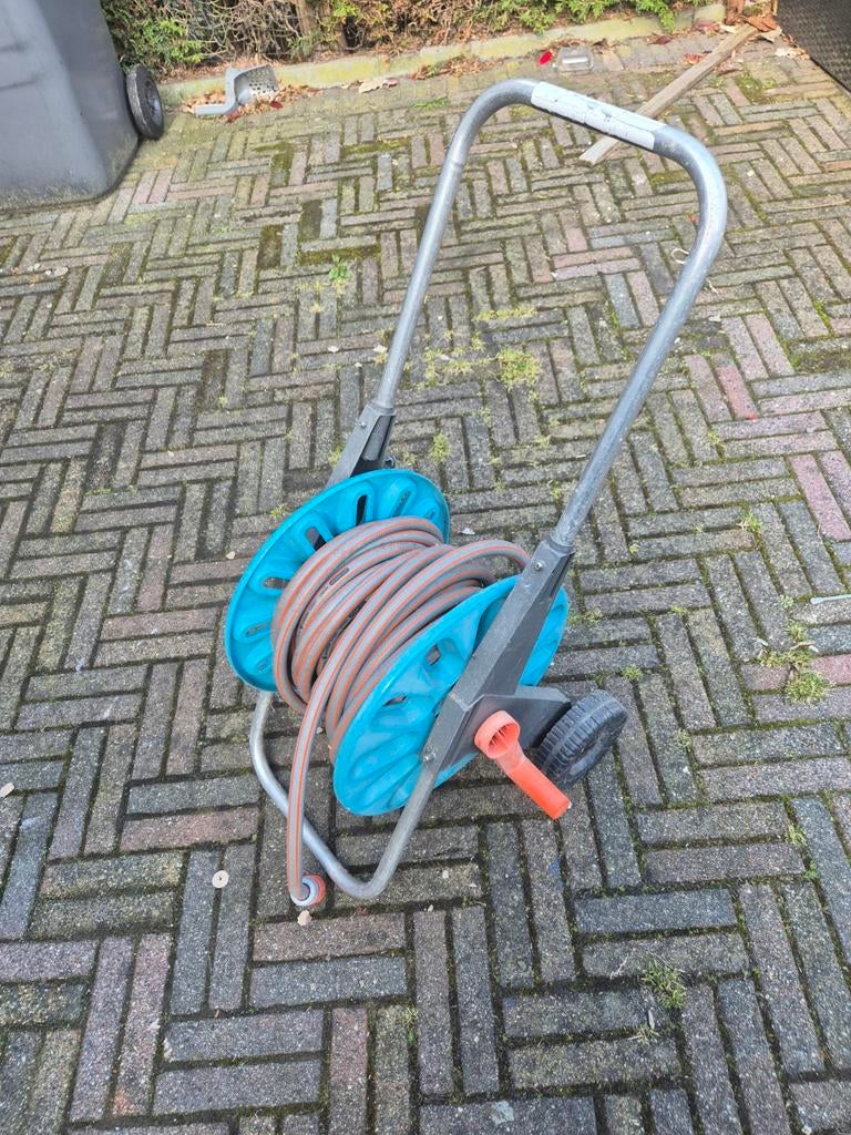 Gardena slanghaspel 20 meter, Tuin en Terras, Tuinslangen, Ophalen, Gebruikt, Tuinslanghaspel