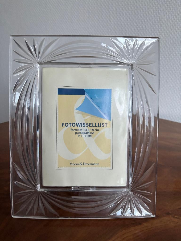 Vintage kristallen fotolijst van V&D. Merk RCR. 26*31., Ophalen of Verzenden