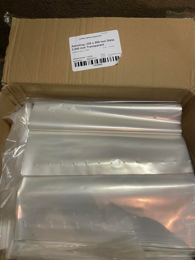 Plastic aardappelzakken 32x50 cm perfo vlak LDPE, Ophalen of Verzenden