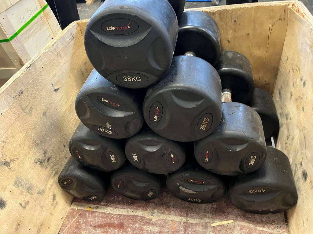 Lifemaxx rubberen dumbells 32-38 kg dumbbell set gewichten, Ophalen, Dumbbell, Gebruikt, 32-38 kg