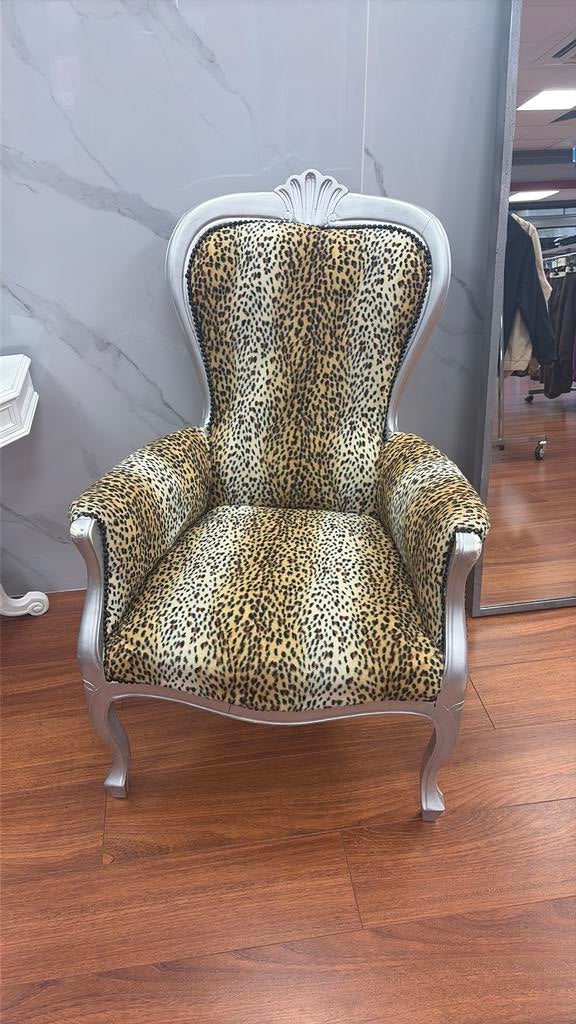 Brocante stoel panter, Ophalen, Zo goed als nieuw, 50 tot 75 cm