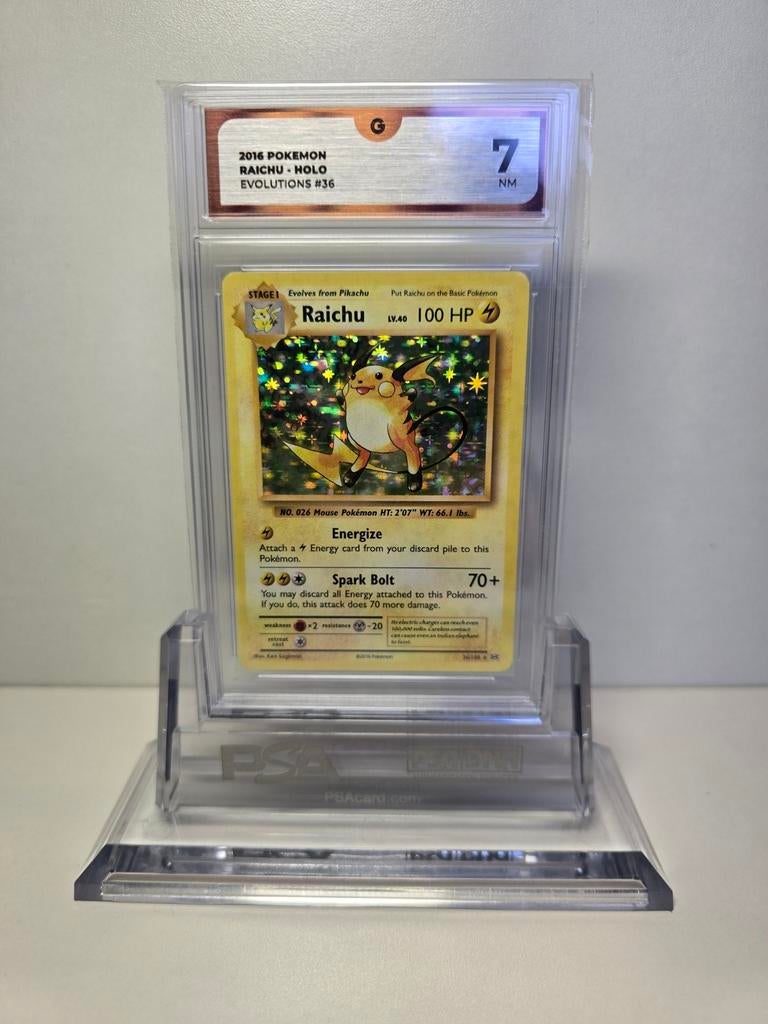 Pokemon Raichu holo evolutions, Ophalen of Verzenden, Zo goed als nieuw