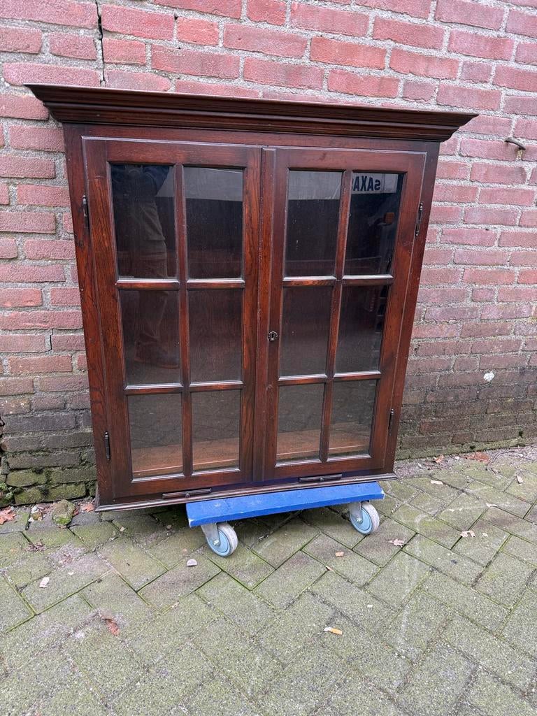 Vintage Opzetkastje met Glazen Deuren, Huis en Inrichting, Kasten | Wandmeubels, Ophalen