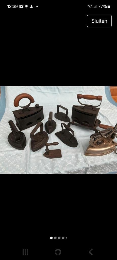 Antieke strijkijzers, Antiek en Kunst, Ophalen of Verzenden