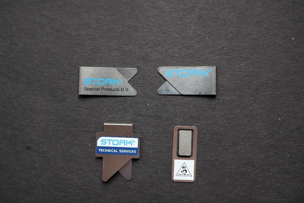 4 Reclame paperclips Stork, Verzamelen, Ophalen of Verzenden, Zo goed als nieuw, Overige typen