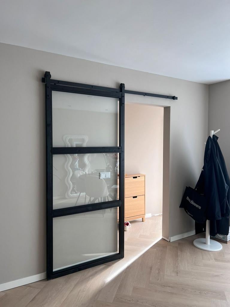 Staallook schuifdeur in elke maat, inclusief railsysteem, 100 tot 120 cm, Binnendeur, Nieuw, Barndoorshop