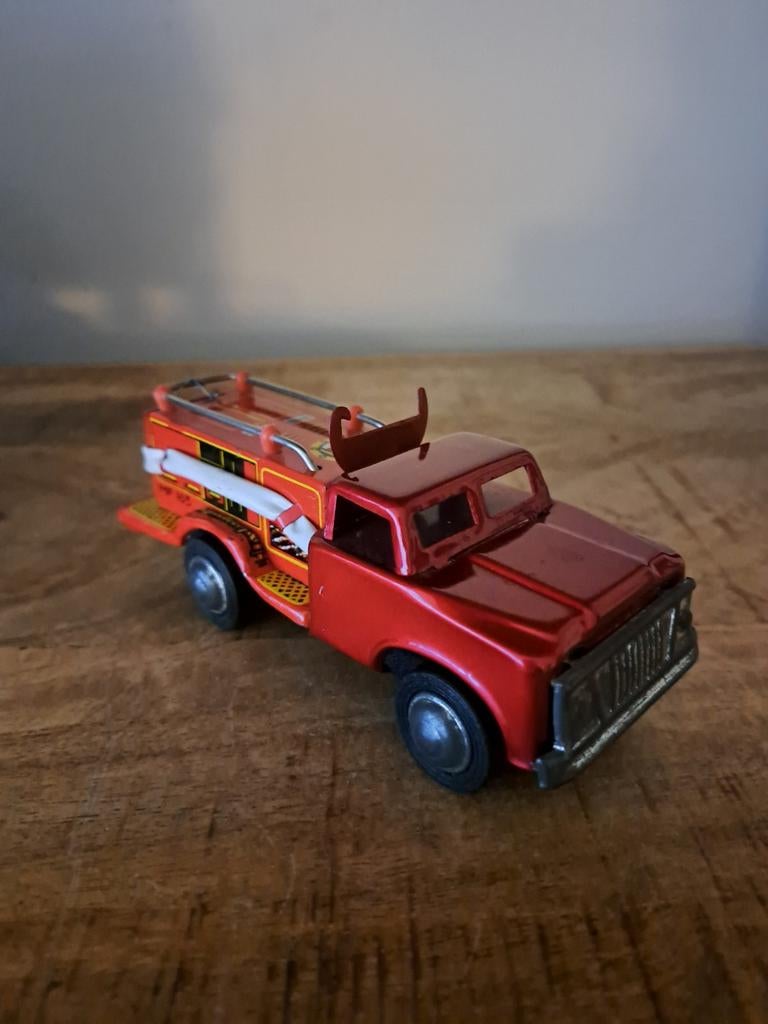 Blikken vintage speelgoed brandweerauto pt341, Antiek en Kunst, Antiek | Speelgoed, Ophalen of Verzenden