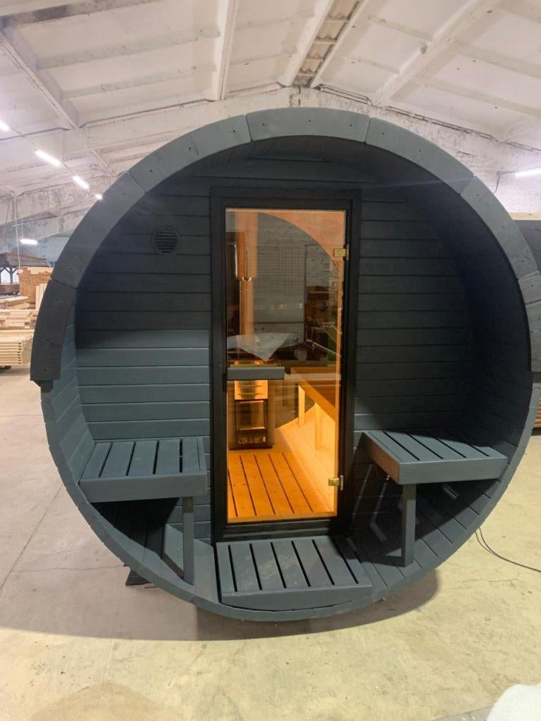 Barrelsauna hout gestookt super aanbieding (opruiming), Sport en Fitness, Sauna, Nieuw, Complete sauna, Fins of Traditioneel, Ophalen