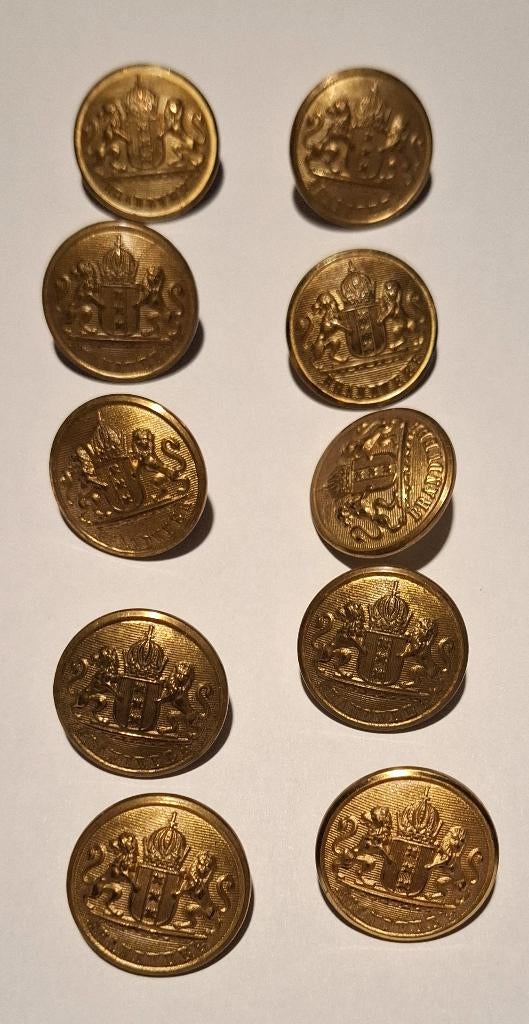 10 uniform knopen Brandweer Amsterdam, Ophalen of Verzenden, Overige soorten, Nederland, Kleding of Schoenen