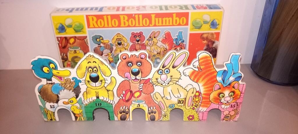 Vintage Rollo Bollo Jumbo knikkerspel met knikkers, Ophalen of Verzenden, Gebruikt