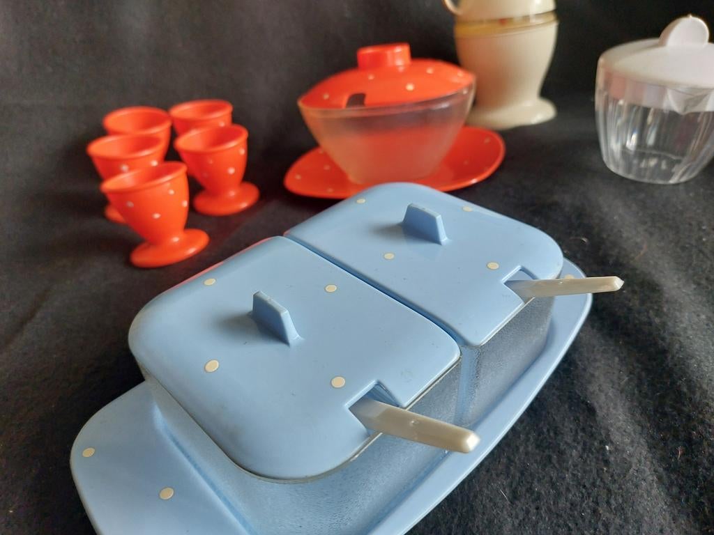 Vintage fifties ontbijt tafel items Emsa, Gerda ,Kayser, Ophalen of Verzenden