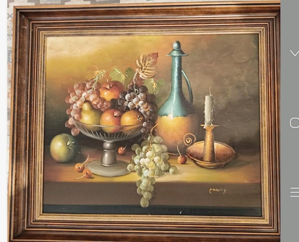 Stilleven schilderij met fruit, Antiek en Kunst, Kunst | Schilderijen | Klassiek, Ophalen of Verzenden