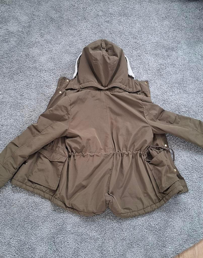 Groene winterjas H&M met teddy voering maat 164, Kleding | Dames, Positiekleding, H&M, Ophalen of Verzenden, Zo goed als nieuw