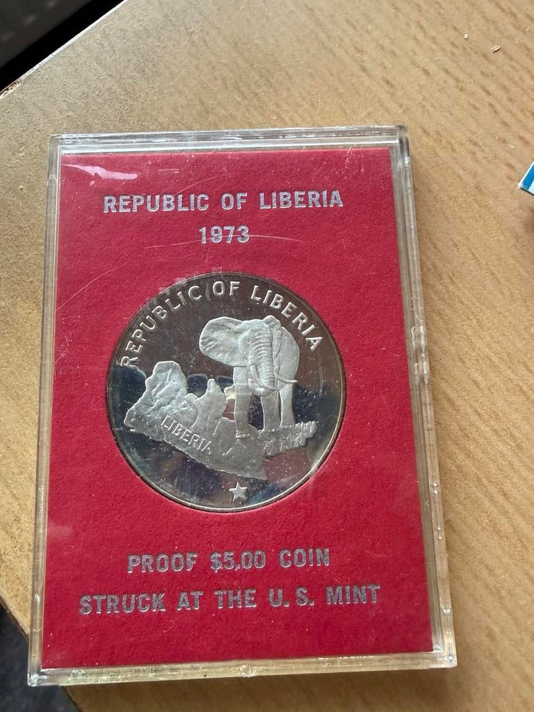 Liberia  1973, Postzegels en Munten, Ophalen of Verzenden, Overige landen, Losse munt, Zilver