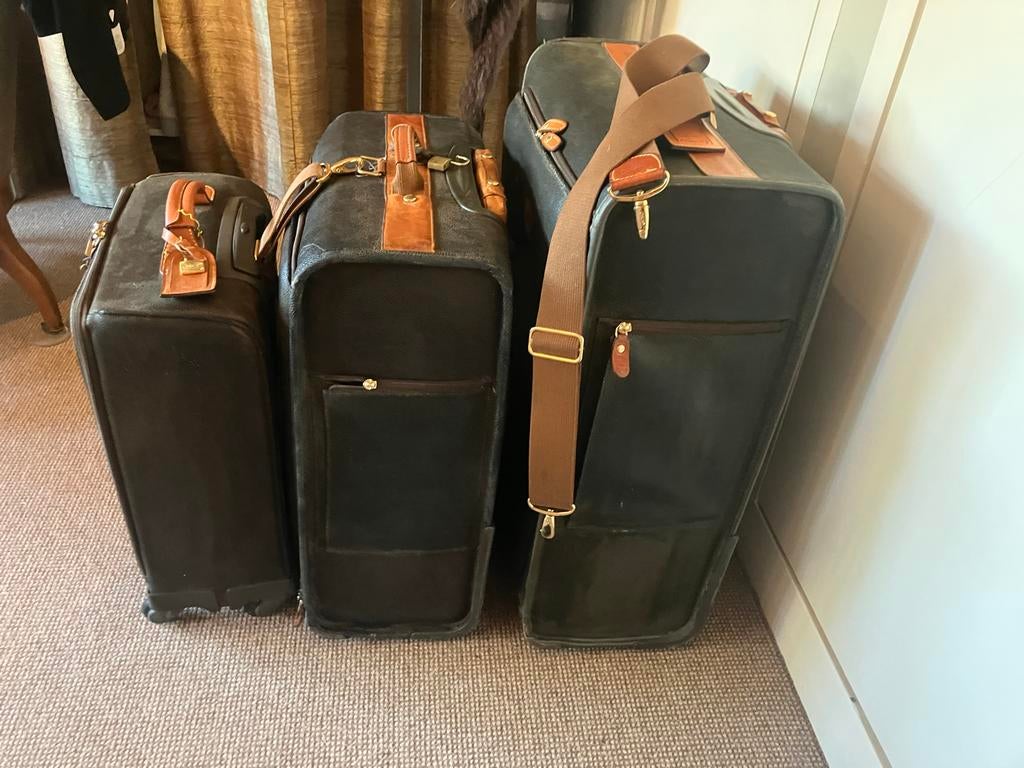 Brics Kofferset leer 51x36x23, 60x43x23, 70x50x25cm (bruin), Gebruikt, Slot, Leer, 55 cm of meer