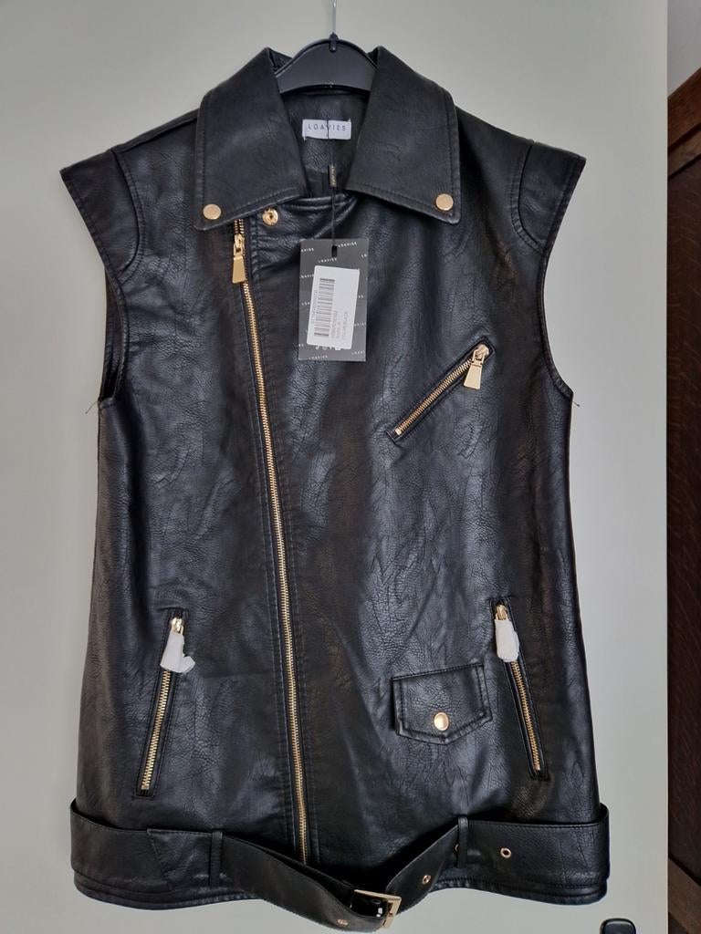 Stoer lederlook gilet van Loavies., Zwart, Nieuw, Ophalen of Verzenden, Loavies
