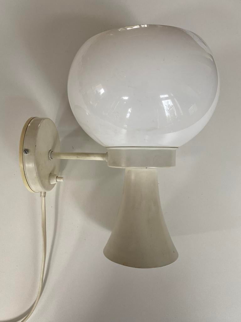 Herda Diabolo witte wandlamp Space Age, Huis en Inrichting, Lampen | Wandlampen, Space Age, Gebruikt, Ophalen of Verzenden, Herda