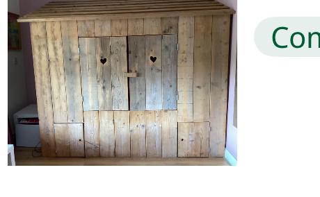 Kinder Bedstee / Kinderhuisje Kastanova, Gebruikt, Ophalen of Verzenden, 100 cm of meer, Hoogslaper of Stapelbed