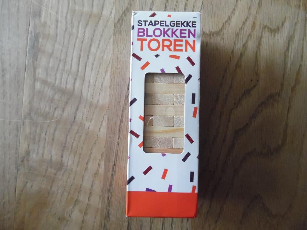 Nieuwe Jenga toren in een doosje voor op reis 16-6-6 cm, Onbekend, Nieuw, Ophalen of Verzenden, Vijf spelers of meer