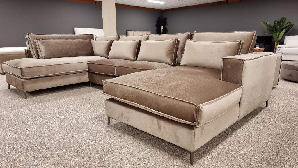 Direct ophalen| XXL Velvet U-bank lounge | Utrecht, Huis en Inrichting, Banken | Bankstellen, Ophalen, Hoekbank, Vierpersoons of meer