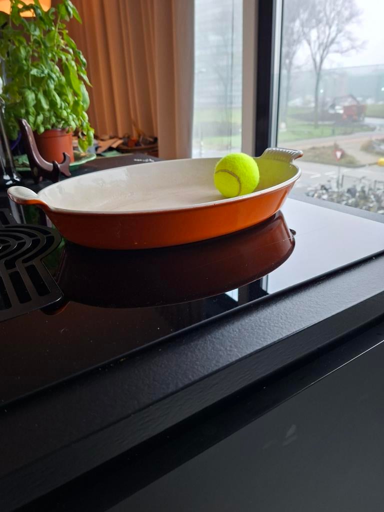 Vintage Le Creuset Oranje Ovenschaal, Ophalen of Verzenden, Gebruikt