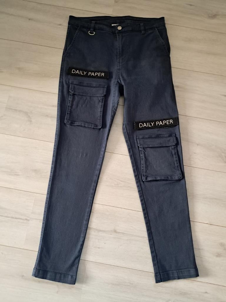 Daily Paper Cargobroek Maat M (32) - Donkerblauw/Zwart, Zo goed als nieuw, Daily Paper, Verzenden, Maat 48/50 (M)