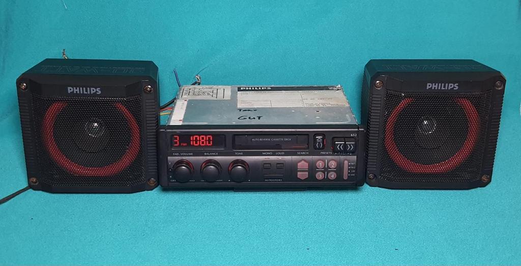 Philips dc652 casssette receiver and philips speakers, Auto diversen, Autospeakers, Ophalen of Verzenden, Zo goed als nieuw
