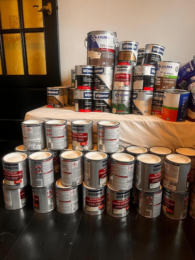 Diverse soorten verf aanbieding  buiten lakken sikkens wyzen, Doe-het-zelf en Verbouw, Verf, Beits en Lak, Ophalen of Verzenden